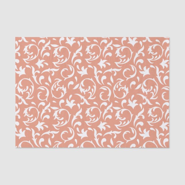 Decorative Floral in White Tissue Paper (Front)