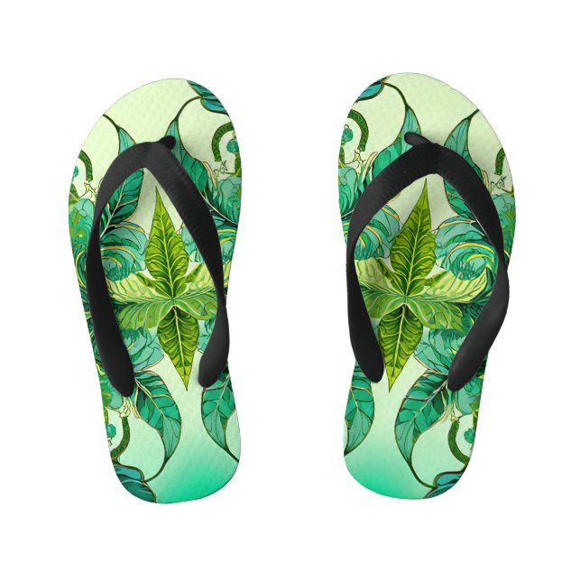 Decorative Floral Kid's Jandals (Footbed)