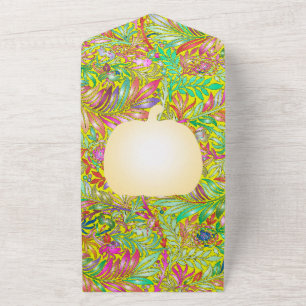 decorative floral pattern all in one invitation