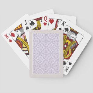 Decorative Floral Pattern In Mauve Playing Cards