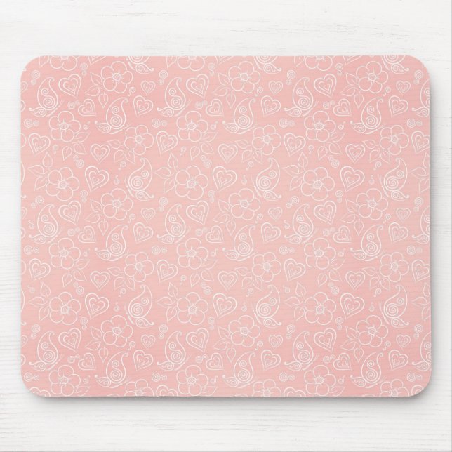 Decorative floral pattern mouse pad (Front)