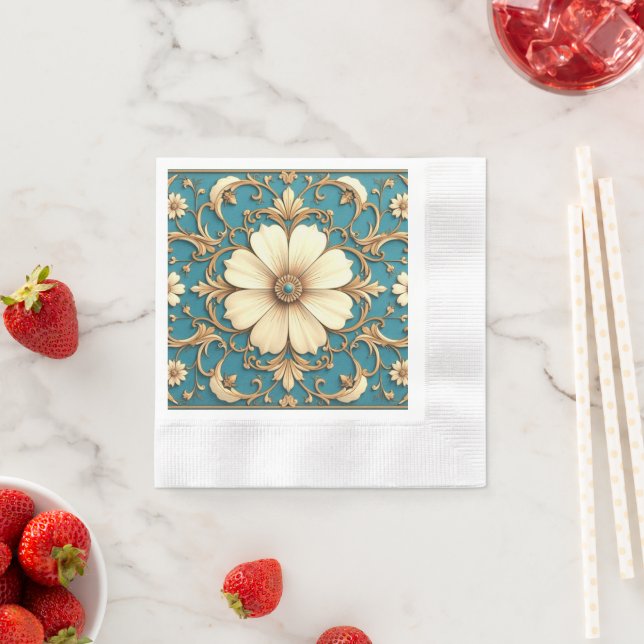 Decorative Floral Pattern Napkin (Insitu)