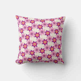 Decorative Floral pattern Pink Purple Astra Modern Cushion