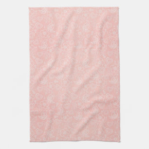 Decorative floral pattern tea towel