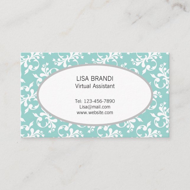 Decorative Floral Pattern Template  Business Card (Front)
