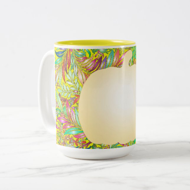 decorative floral pattern Two-Tone coffee mug (Front Left)