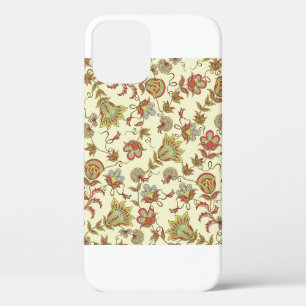 Decorative floral pattern with delicate plants of iPhone 12 case