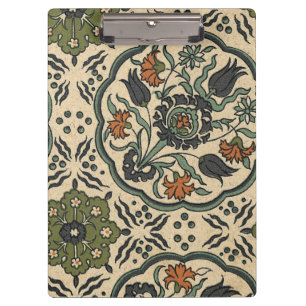 Decorative Floral Persian Tile Design Clipboard