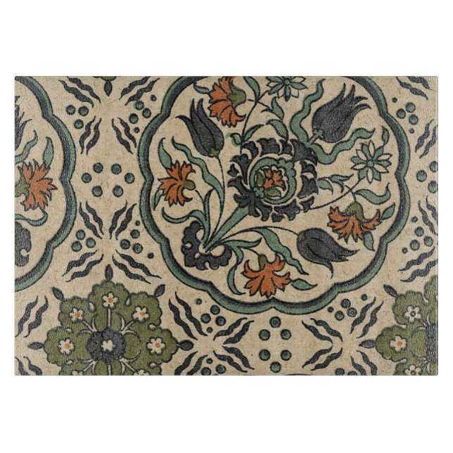 Decorative Floral Persian Tile Design Cutting Board (Front)