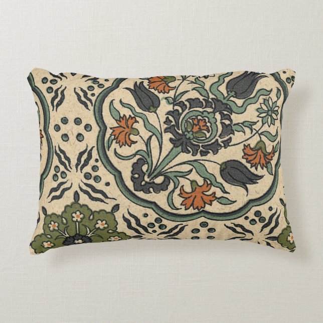 Decorative Floral Persian Tile Design Decorative Cushion (Front)