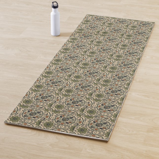 Decorative Floral Persian Tile Design Yoga Mat (In Situ)