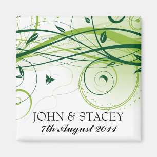Decorative Floral Save the Date magnet