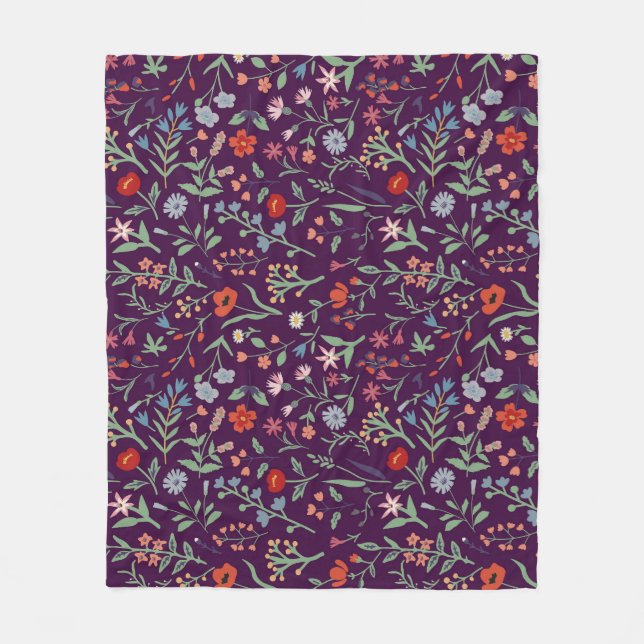 Decorative floral seamless pattern. fleece blanket (Front)