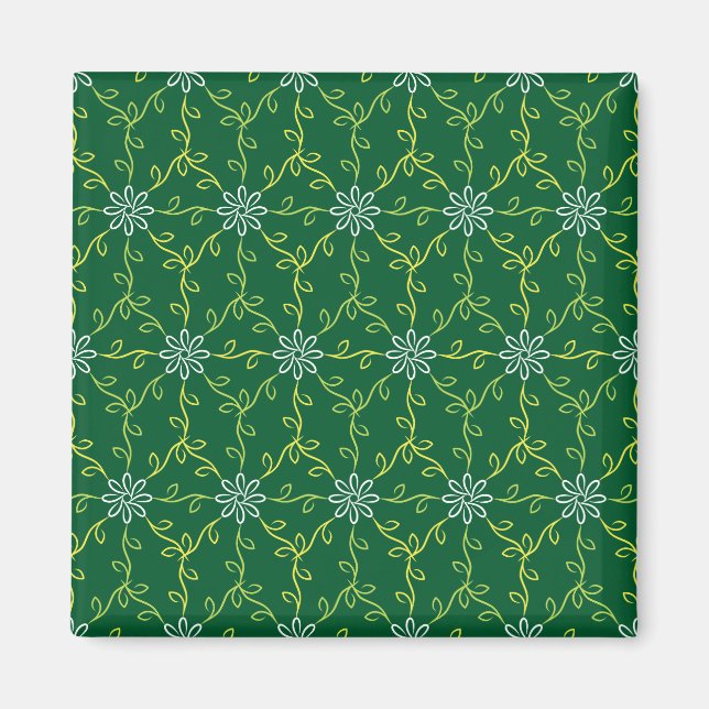Decorative Floral Seamless Pattern Magnet (Front)