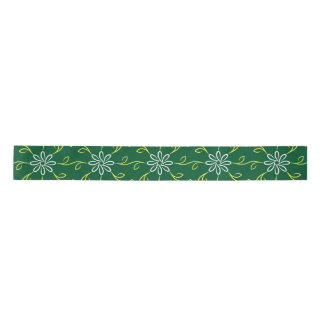 Decorative Floral Seamless Pattern Satin Ribbon