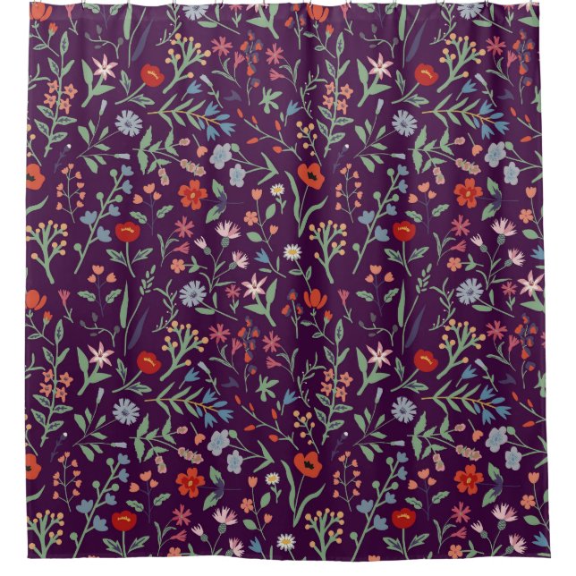 Decorative floral seamless pattern. shower curtain (Front)