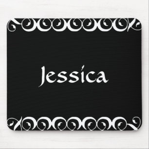 Decorative Floral Swirl With Initial Personalised Mouse Pad
