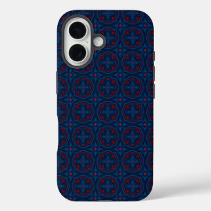 Decorative Floral Tile Pattern iPhone 16 Case