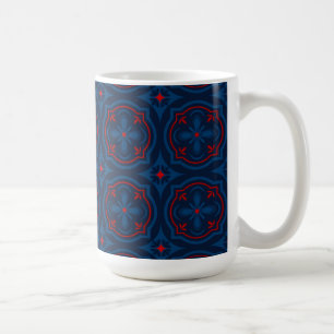 Decorative Floral Tile Pattern Coffee Mug