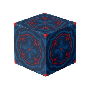 Decorative Floral Tile Pattern Cube