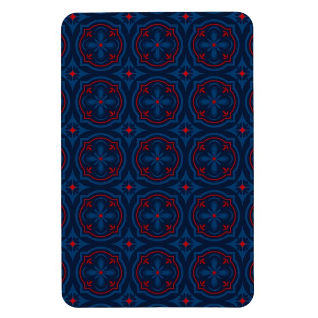 Decorative Floral Tile Pattern Magnet (Vertical)
