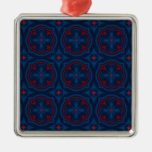 Decorative Floral Tile Pattern Metal Tree Decoration