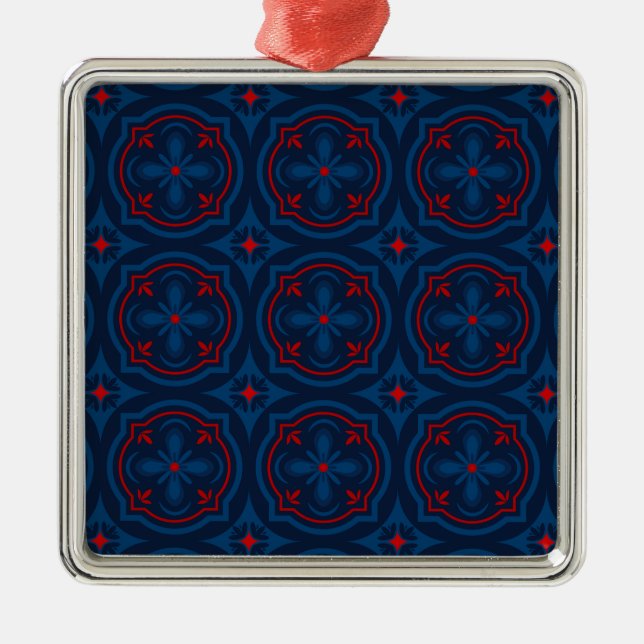Decorative Floral Tile Pattern Metal Tree Decoration (Front)