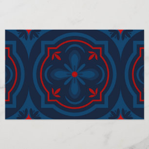 Decorative Floral Tile Pattern Stationery