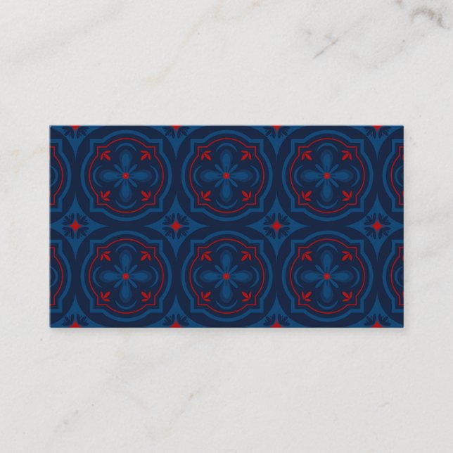 Decorative floral tiles pattern business card (Front)