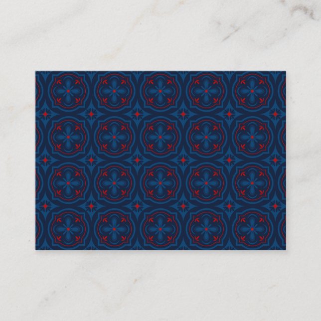 Decorative floral tiles pattern calling card (Front)