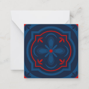 Decorative floral tiles pattern  card