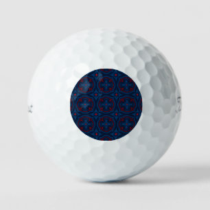 Decorative floral tiles pattern golf balls