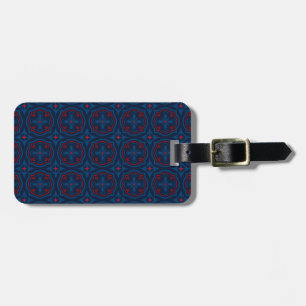 Decorative floral tiles pattern luggage tag