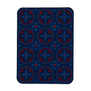 Decorative floral tiles pattern magnet