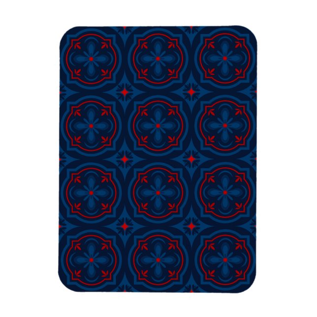 Decorative floral tiles pattern  magnet (Vertical)