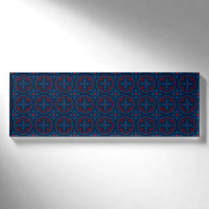 Decorative floral tiles pattern name tag