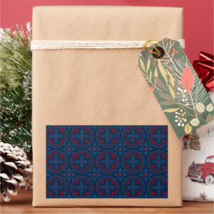 Decorative floral tiles pattern rectangular sticker