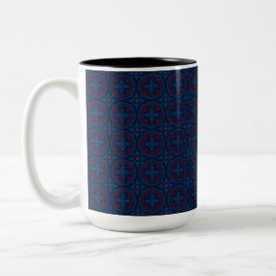 Decorative floral tiles pattern  Two-Tone coffee mug