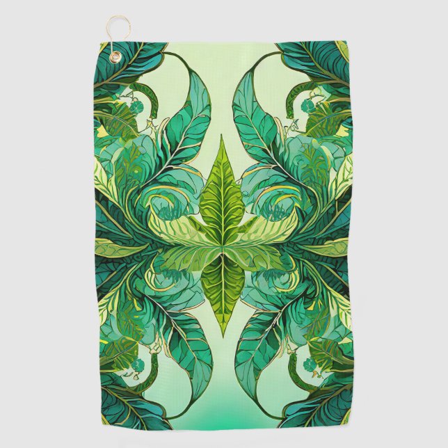 Decorative Floral Tropical  Golf Towel (Front)