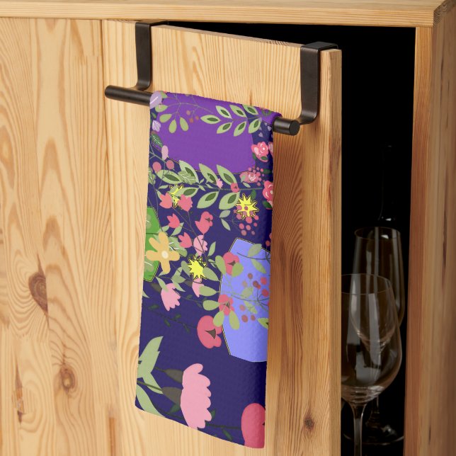 Decorative Florals  Tea Towel (Thirds Fold)