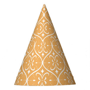 Decorative flourish seamless pattern, oriental bac party hat