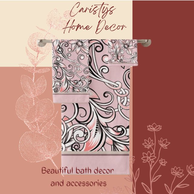 Decorative Flourishes Multicolors Bath Towel Set (Creator Uploaded)