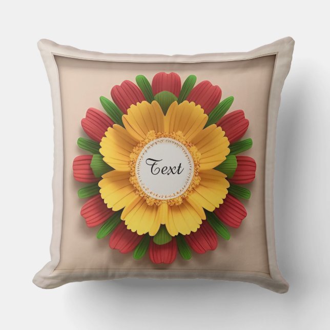 Decorative Flower Frame Cushion (Front)