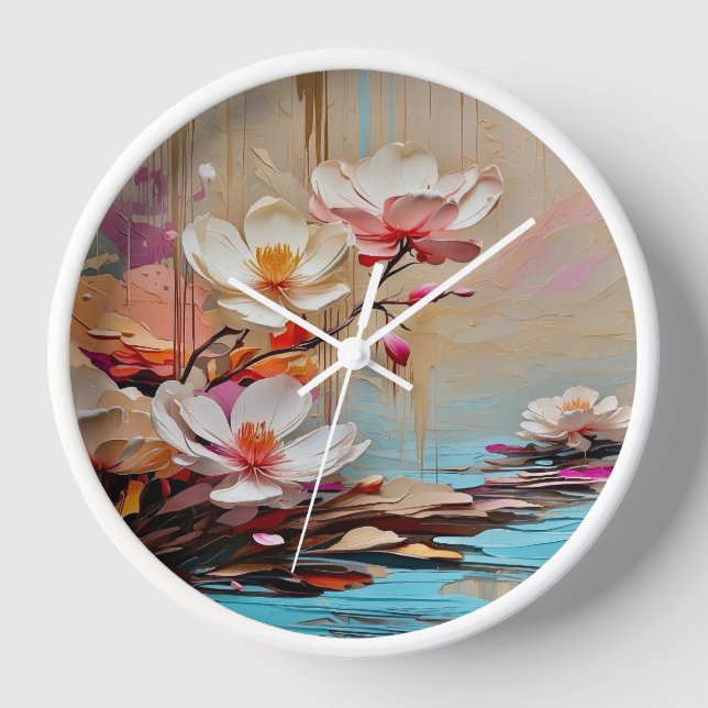 Decorative flower wall clock (Front)