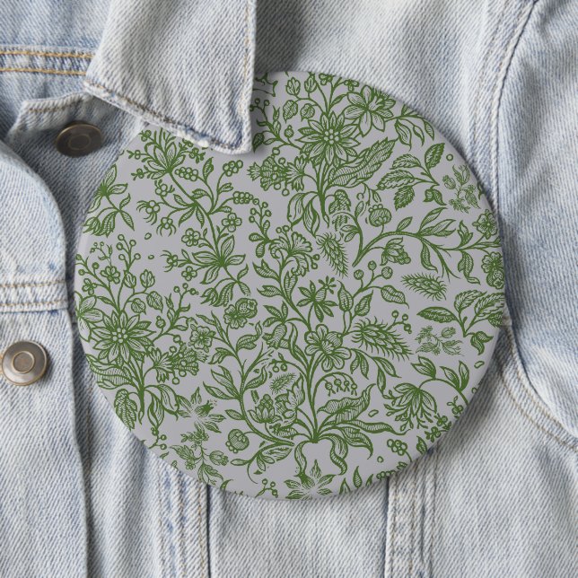 Decorative flowers 11 6 cm round badge (In Situ)