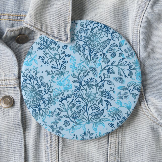 Decorative flowers 15 6 cm round badge (In Situ)