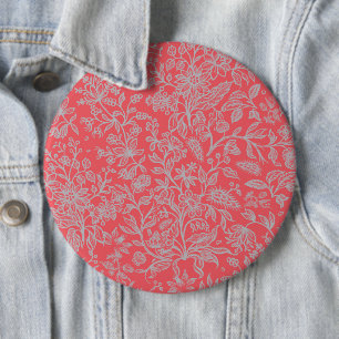 Decorative flowers 9 6 cm round badge