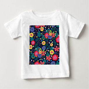 Decorative Flowers And Leaves Pattern-48675 Baby T-Shirt