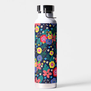 Decorative Flowers And Leaves Pattern-48675 Water Bottle