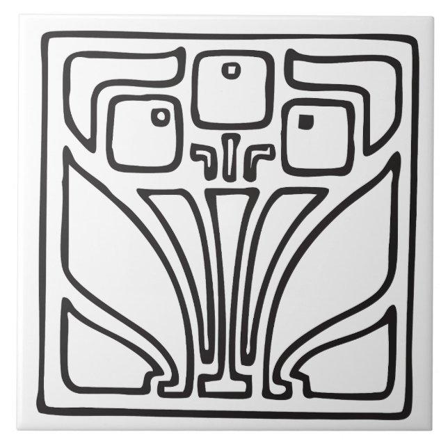 Decorative Flowers and Leaves - Tile K (Front)